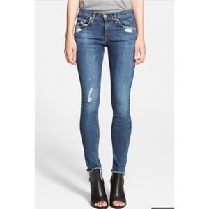 Rag & Bone Jeans Frayed Hem Distressed Skinny